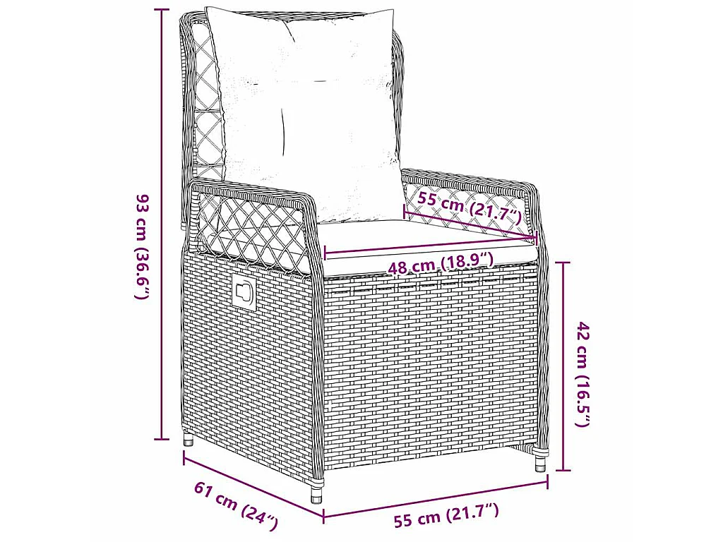 Ensemble de repas de jardin 3 pièces gris poly rattan