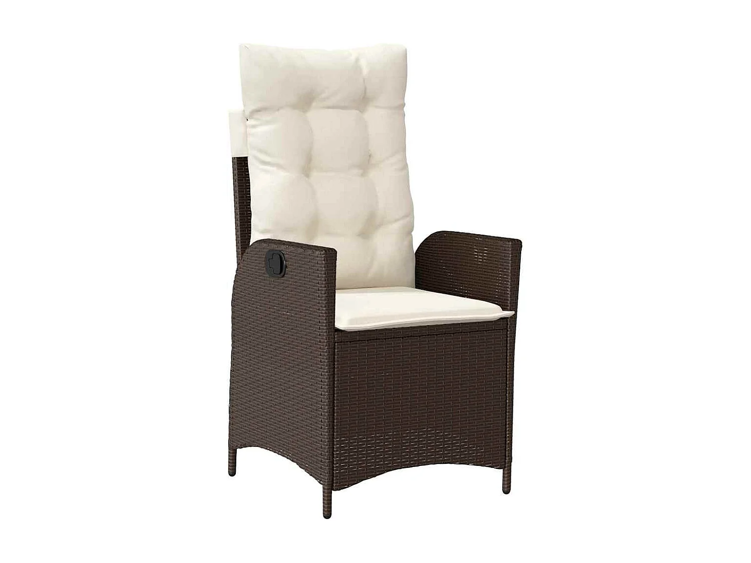 Ensemble de 2 Marron Poly rattan marron, Acier revêtu de poudre