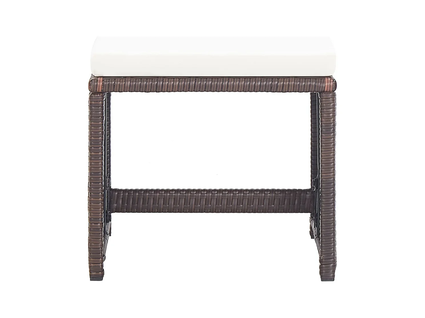 Tabourets de jardin lot de 4 et coussins Résine tressée Marron