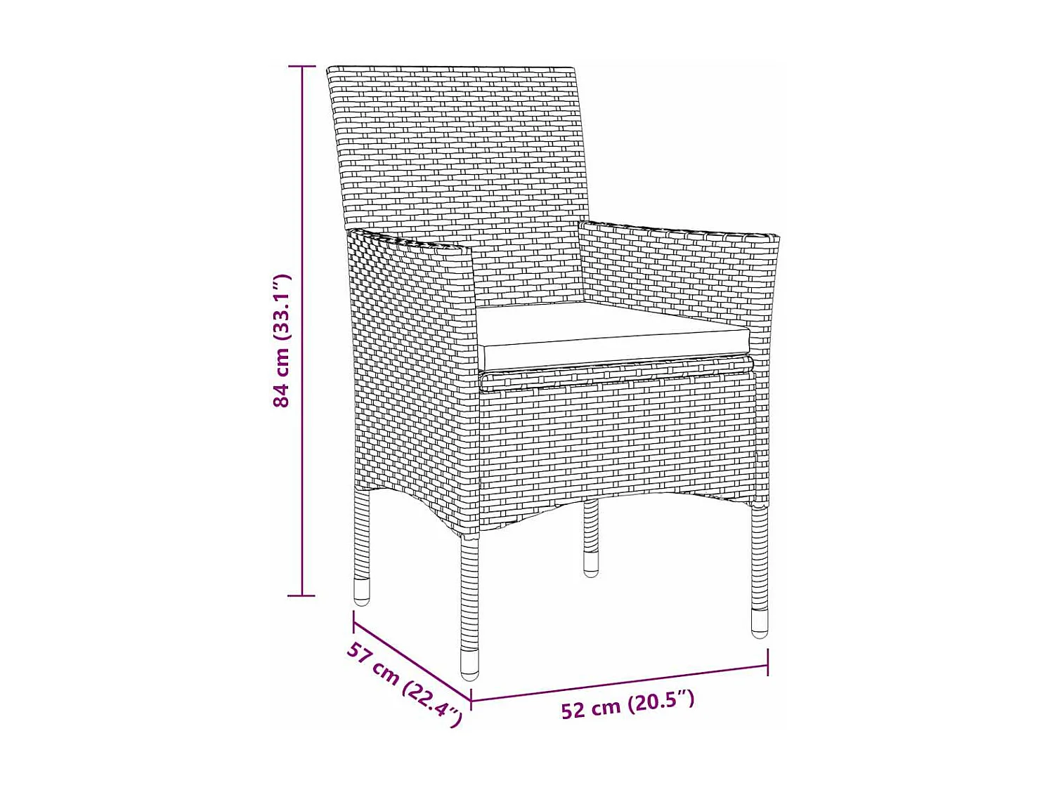 5-teiliges Garten-Essset, schwarzes synthetisches Rattan