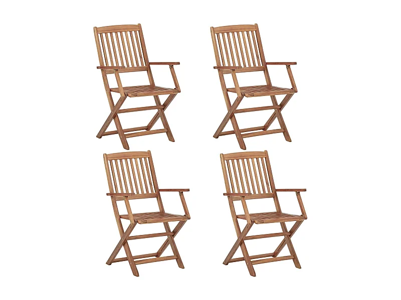Juego de 4 sillas plegables para exterior de madera maciza de acacia