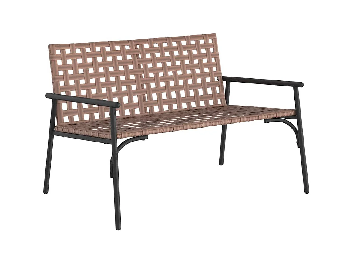 Zwarte tuinbank 113x79x75 cm van polyrotan