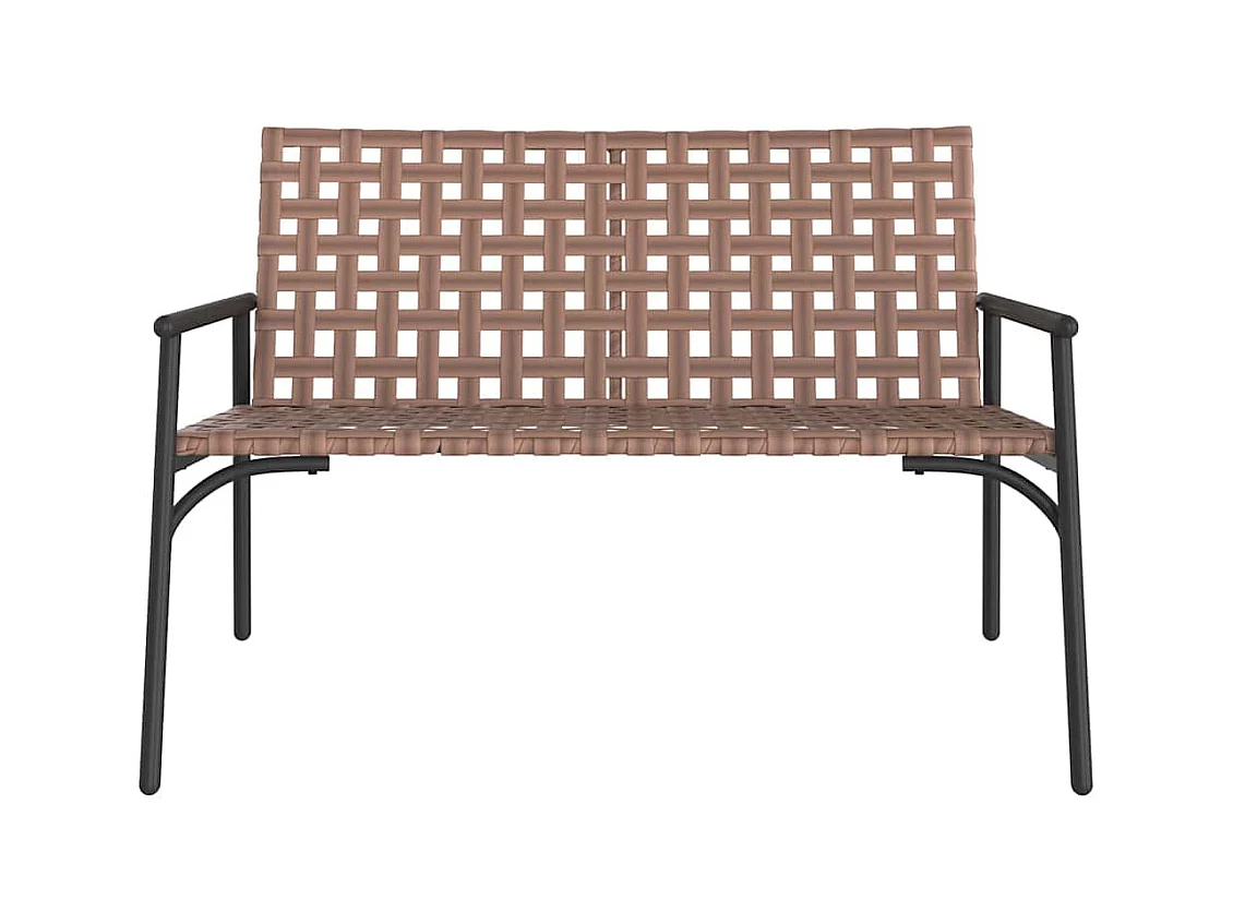 Zwarte tuinbank 113x79x75 cm van polyrotan