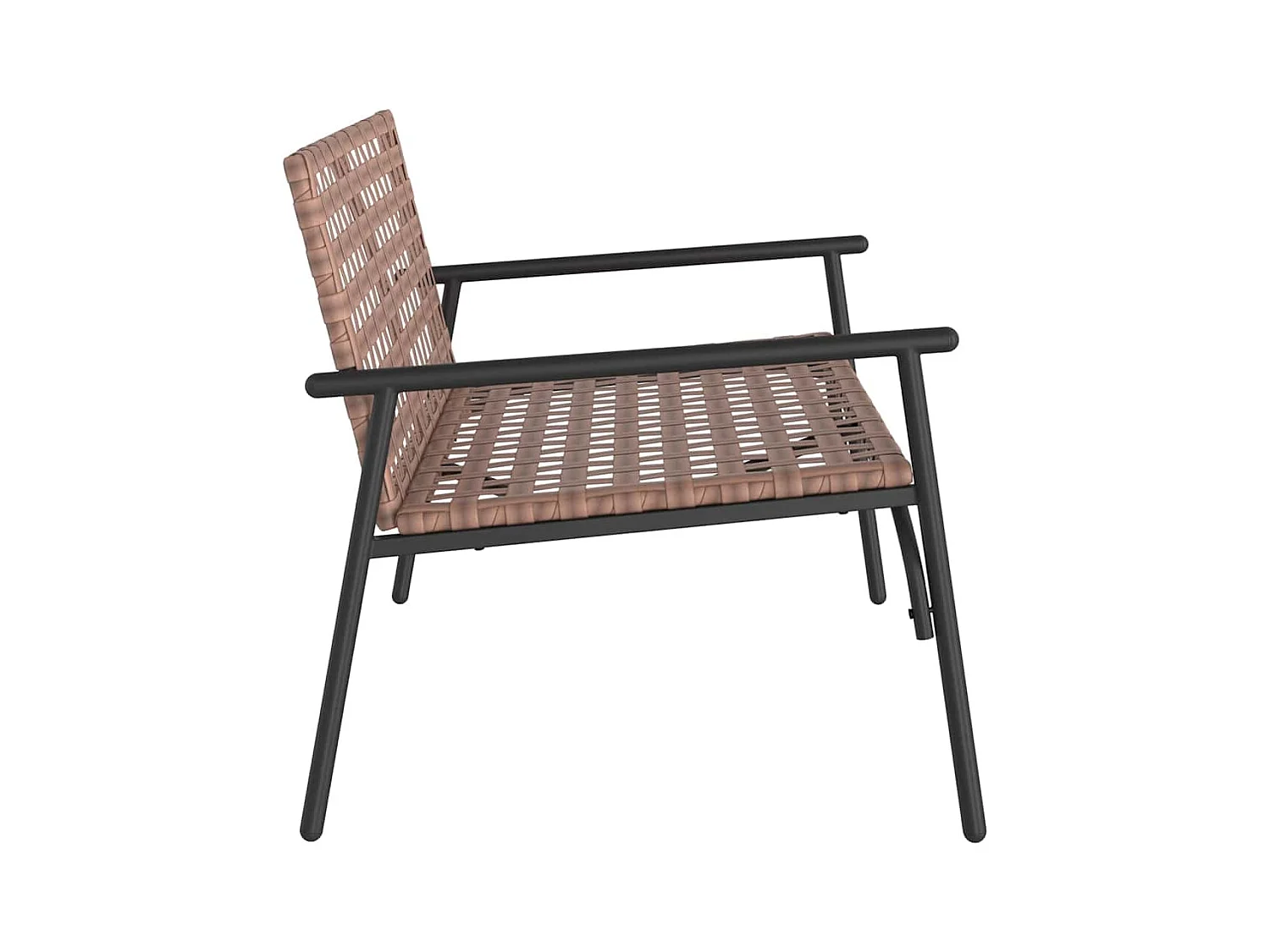 Zwarte tuinbank 113x79x75 cm van polyrotan