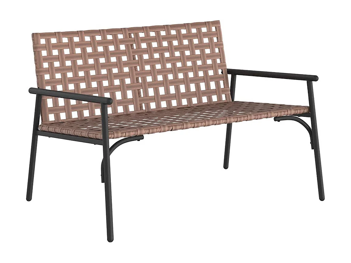 Schwarze Gartenbank 113x79x75 cm aus Polyrattan