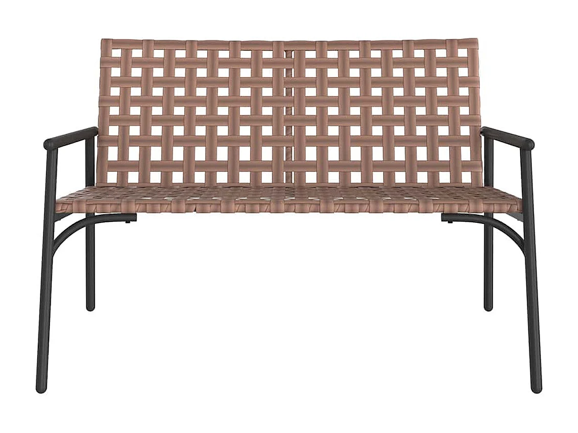 Schwarze Gartenbank 113x79x75 cm aus Polyrattan