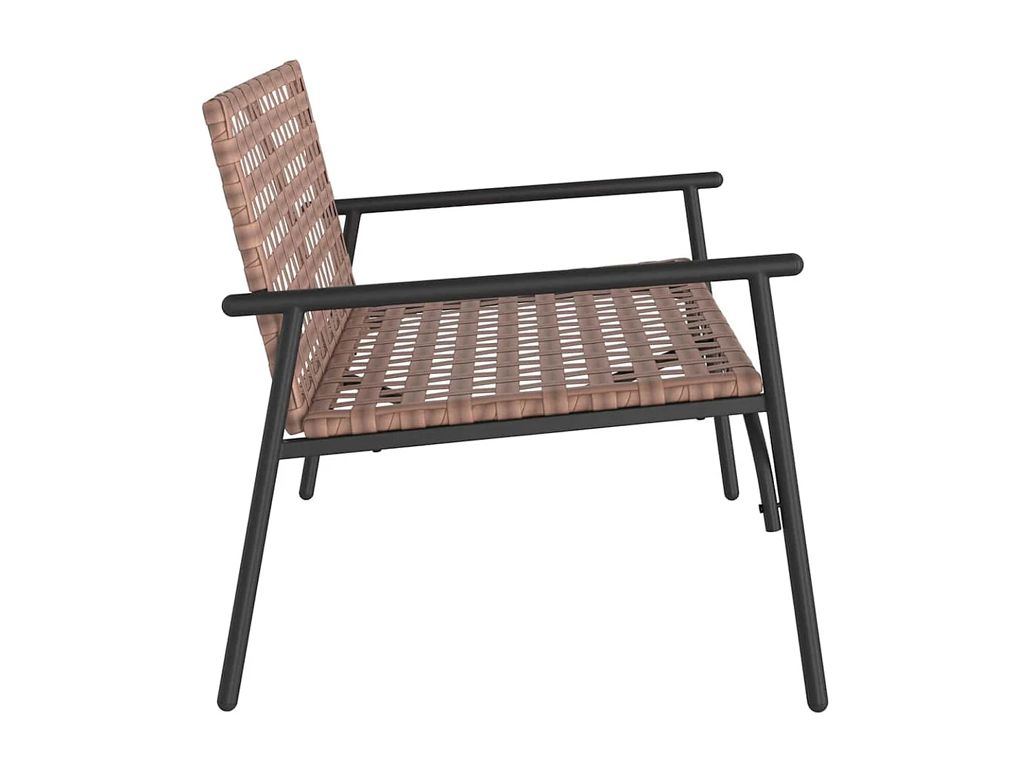 Schwarze Gartenbank 113x79x75 cm aus Polyrattan