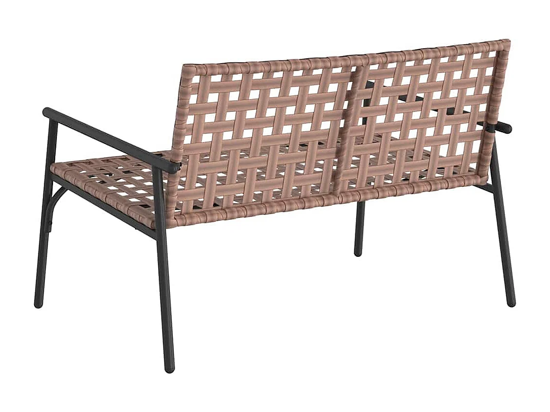 Schwarze Gartenbank 113x79x75 cm aus Polyrattan