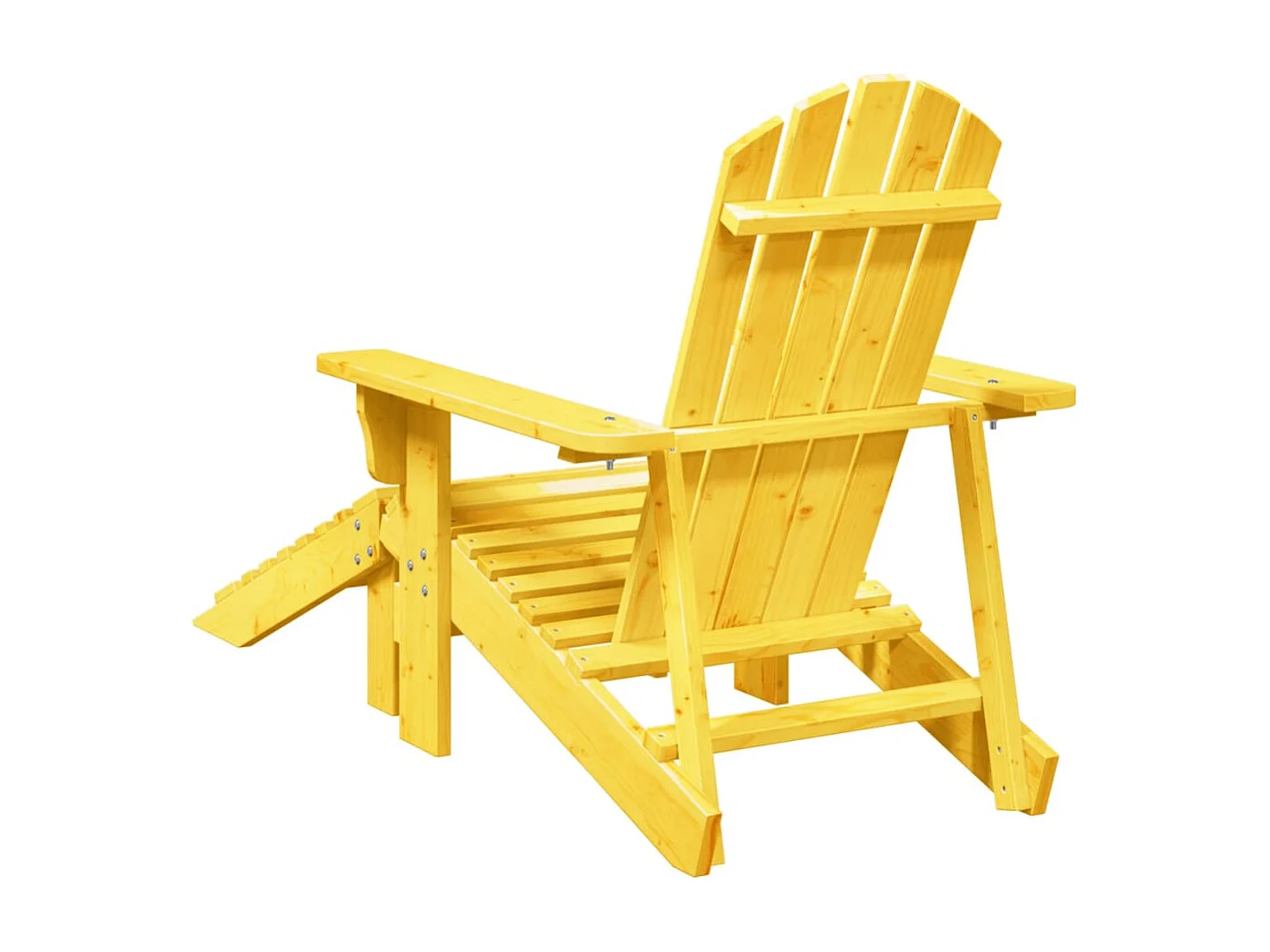 Chaise Adirondack avec pouf jaune bois massif de sapin