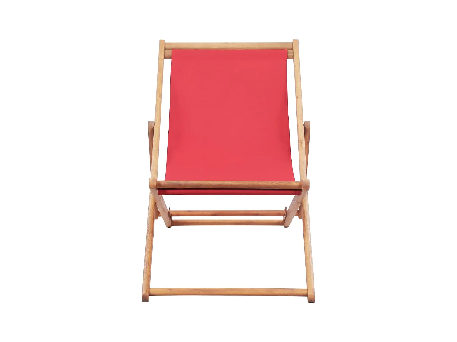 Chaise pliable de plage Tissu et cadre en bois Rouge