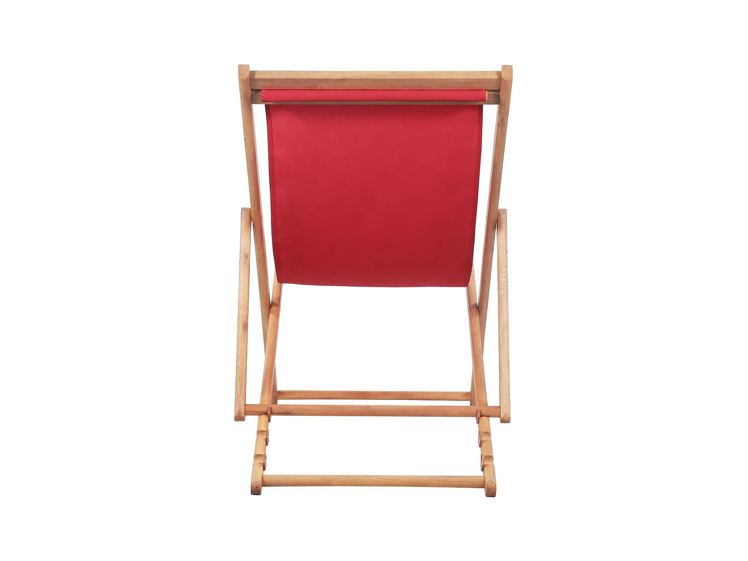 Chaise pliable de plage Tissu et cadre en bois Rouge