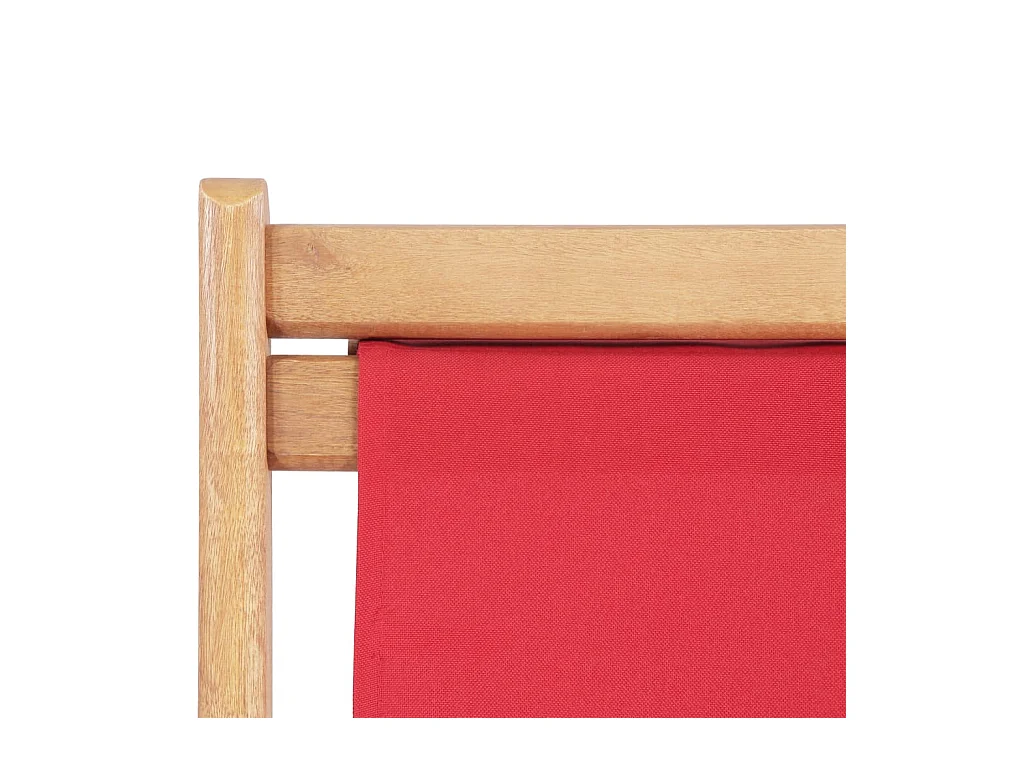 Chaise pliable de plage Tissu et cadre en bois Rouge
