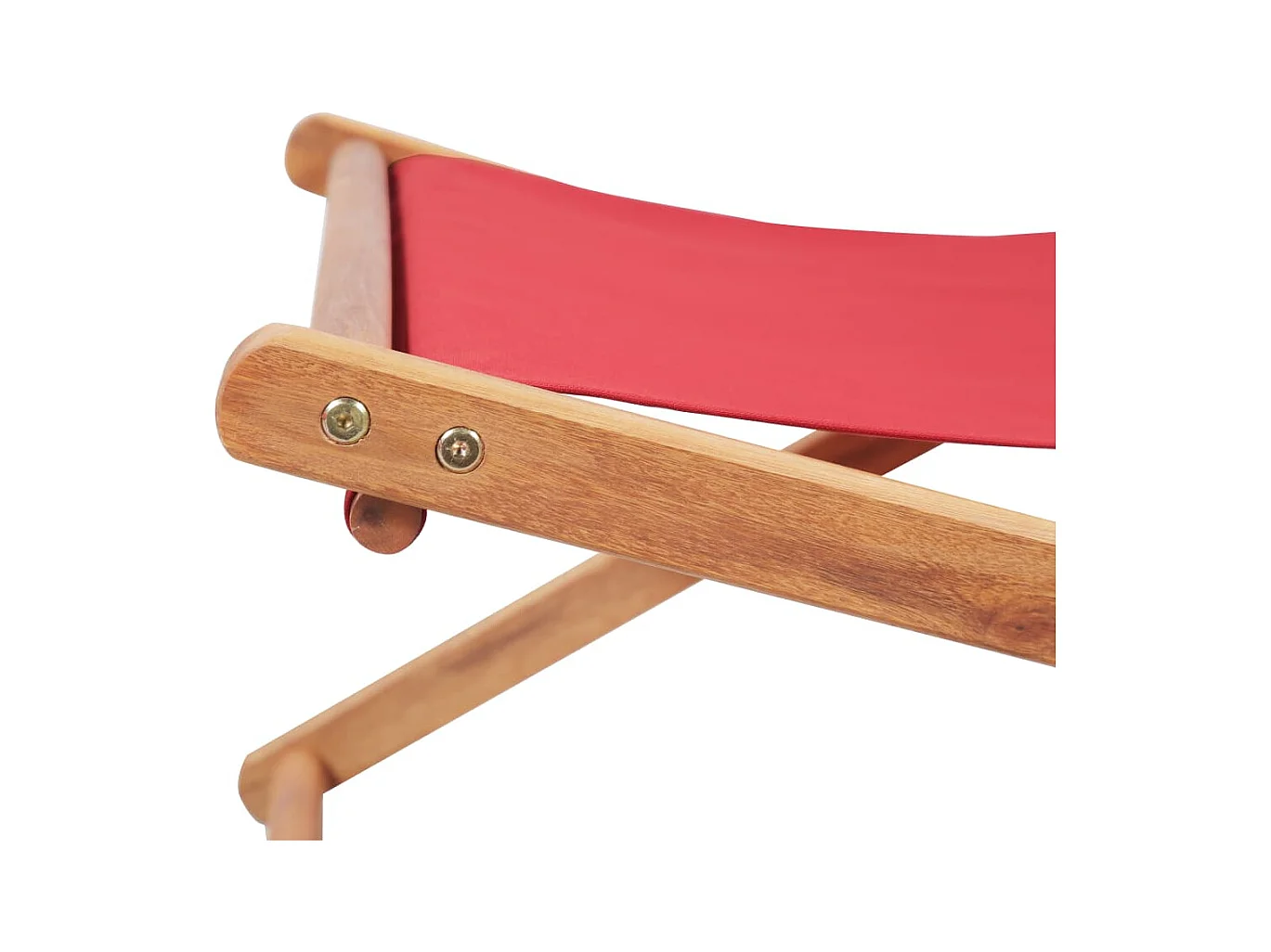 Chaise pliable de plage Tissu et cadre en bois Rouge