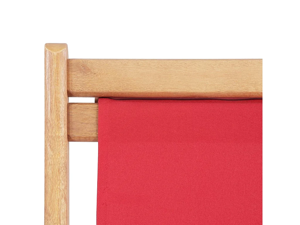 Chaise pliable de plage Tissu et cadre en bois Rouge