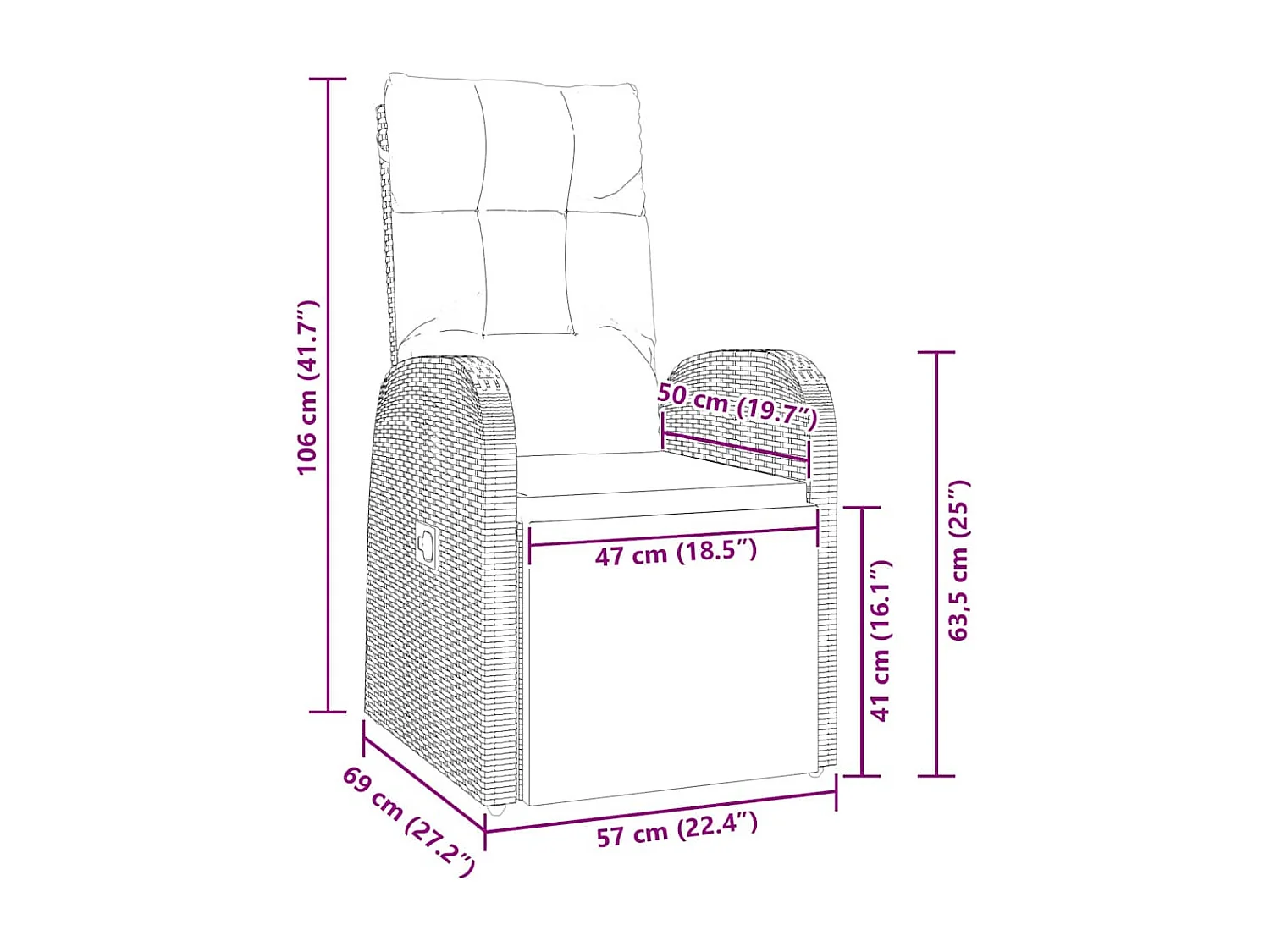 Set de 7 Pièces Cuisine de Jardin avec Coussins Noir Rattan PE