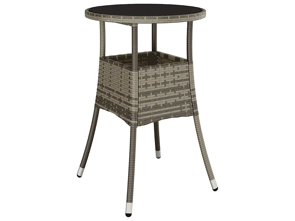 Ensemble de Salle à Manger de Jardin 5 Pièces Gris Poly Rattan