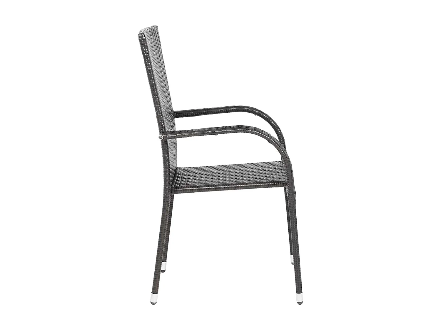 Stapelbare Gartenstühle 6er-Set, braunes Kunstharzgeflecht