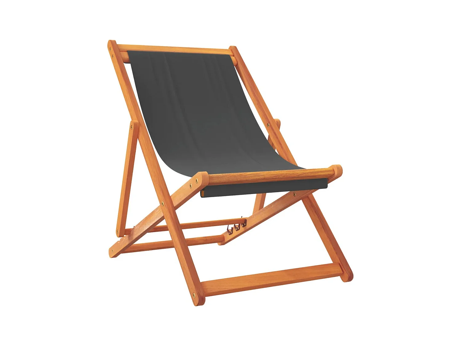 Set di 2 sedie da spiaggia pieghevoli in tessuto grigio