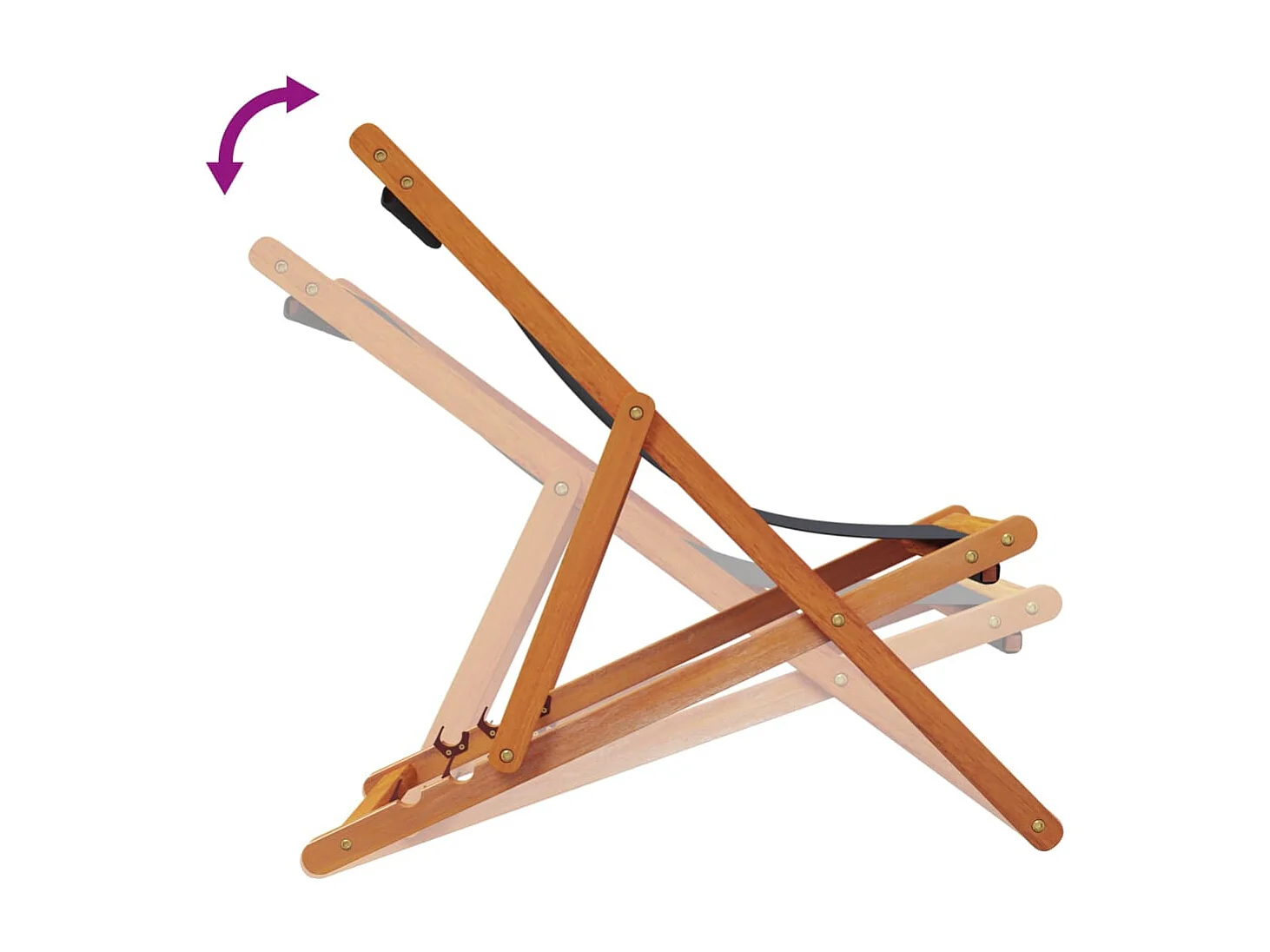 Set di 2 sedie da spiaggia pieghevoli in tessuto grigio