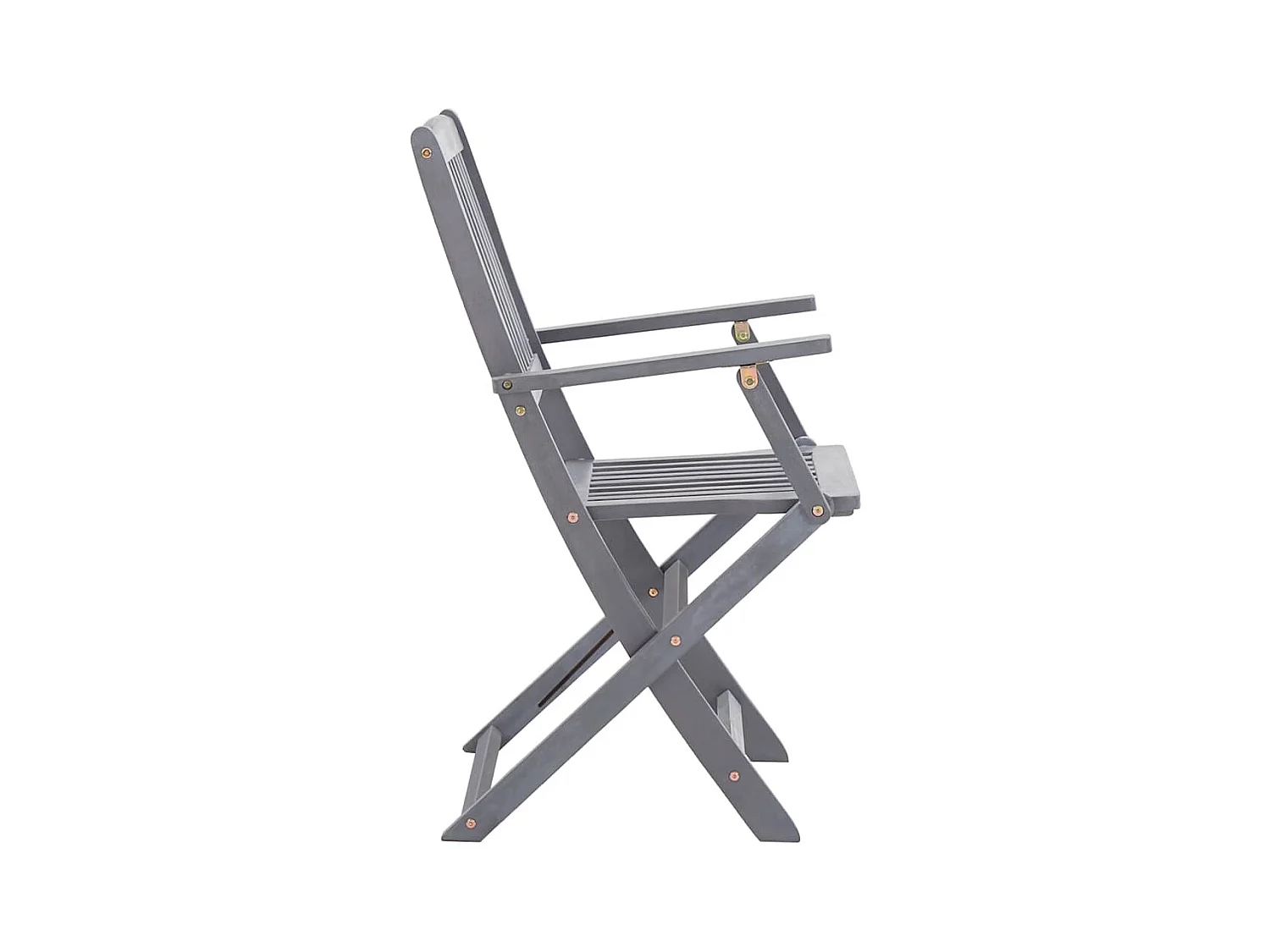 Set di 4 sedie pieghevoli da esterno in legno massello di acacia