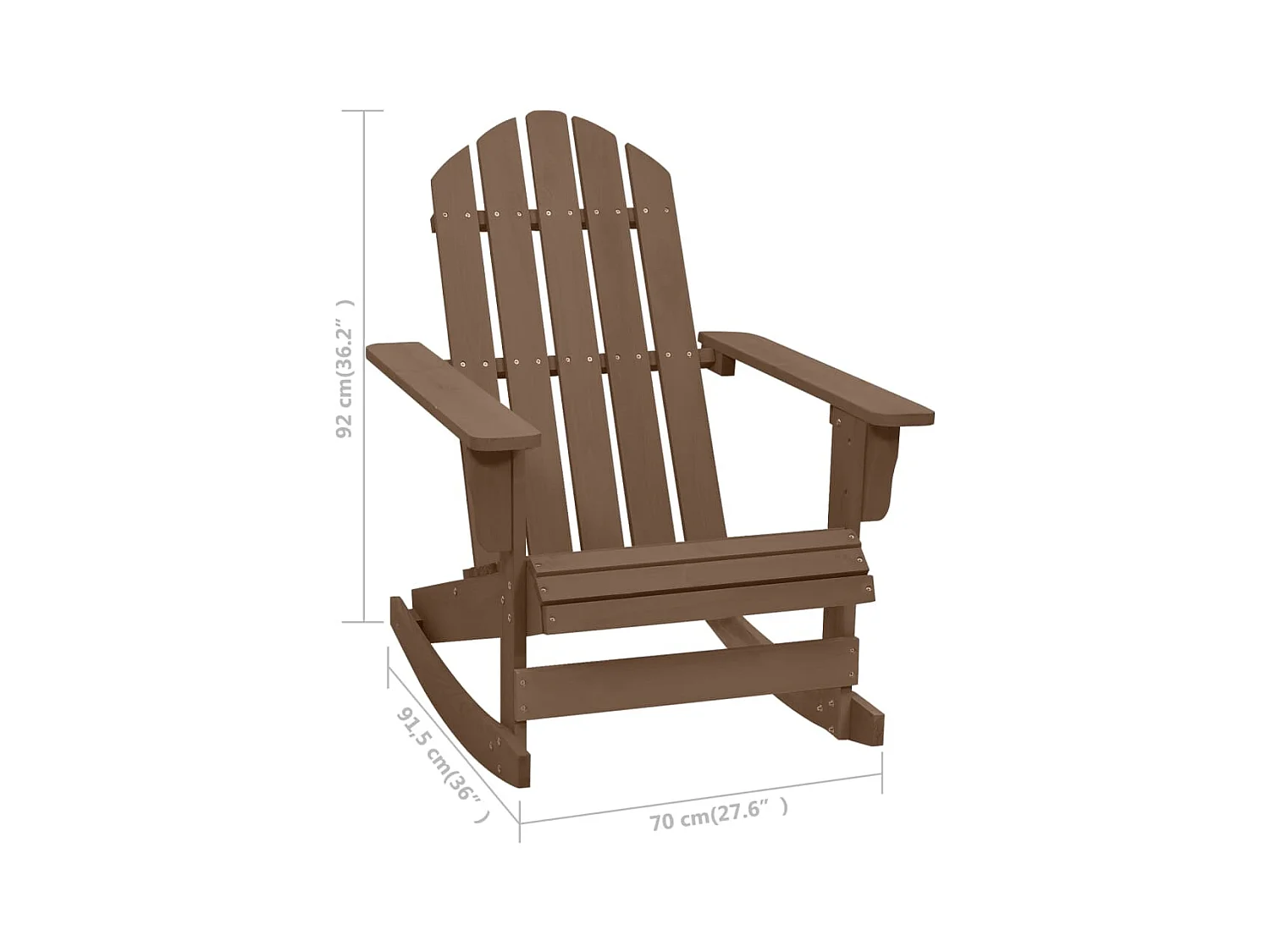 Chaise à bascule de jardin Bois Marron