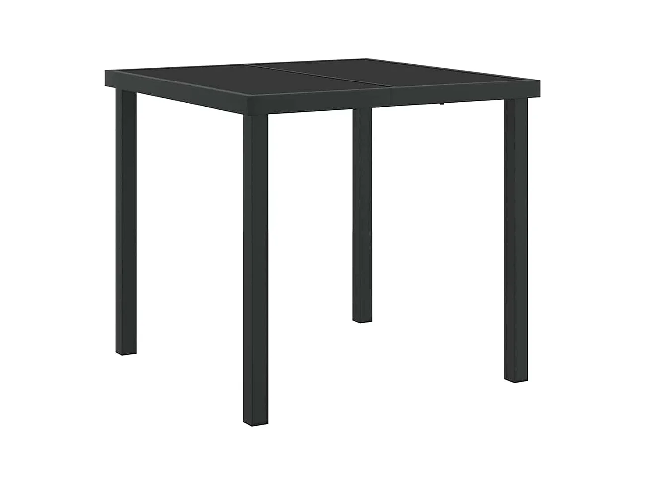 Set da pranzo da giardino 5 pezzi con cuscini in resina nera e vimini