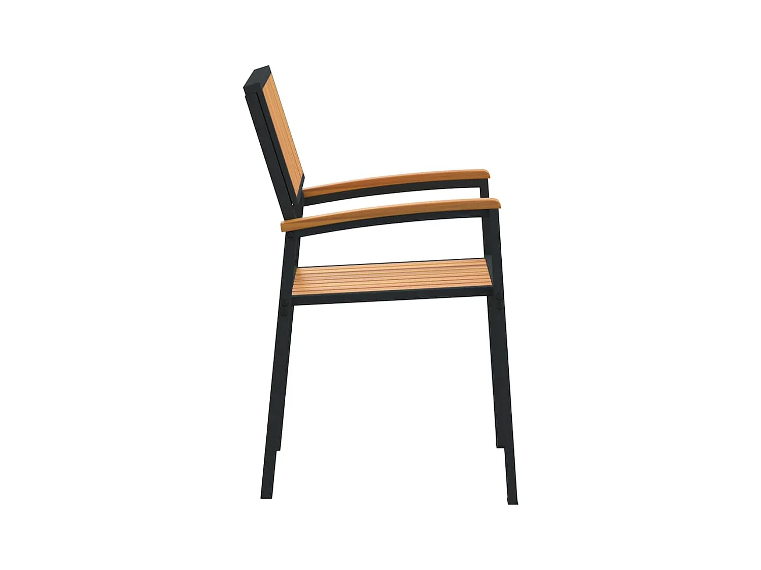 Chaises d'extérieur 4 pcs Empilables en Bois d'Acacia Noir et Métal