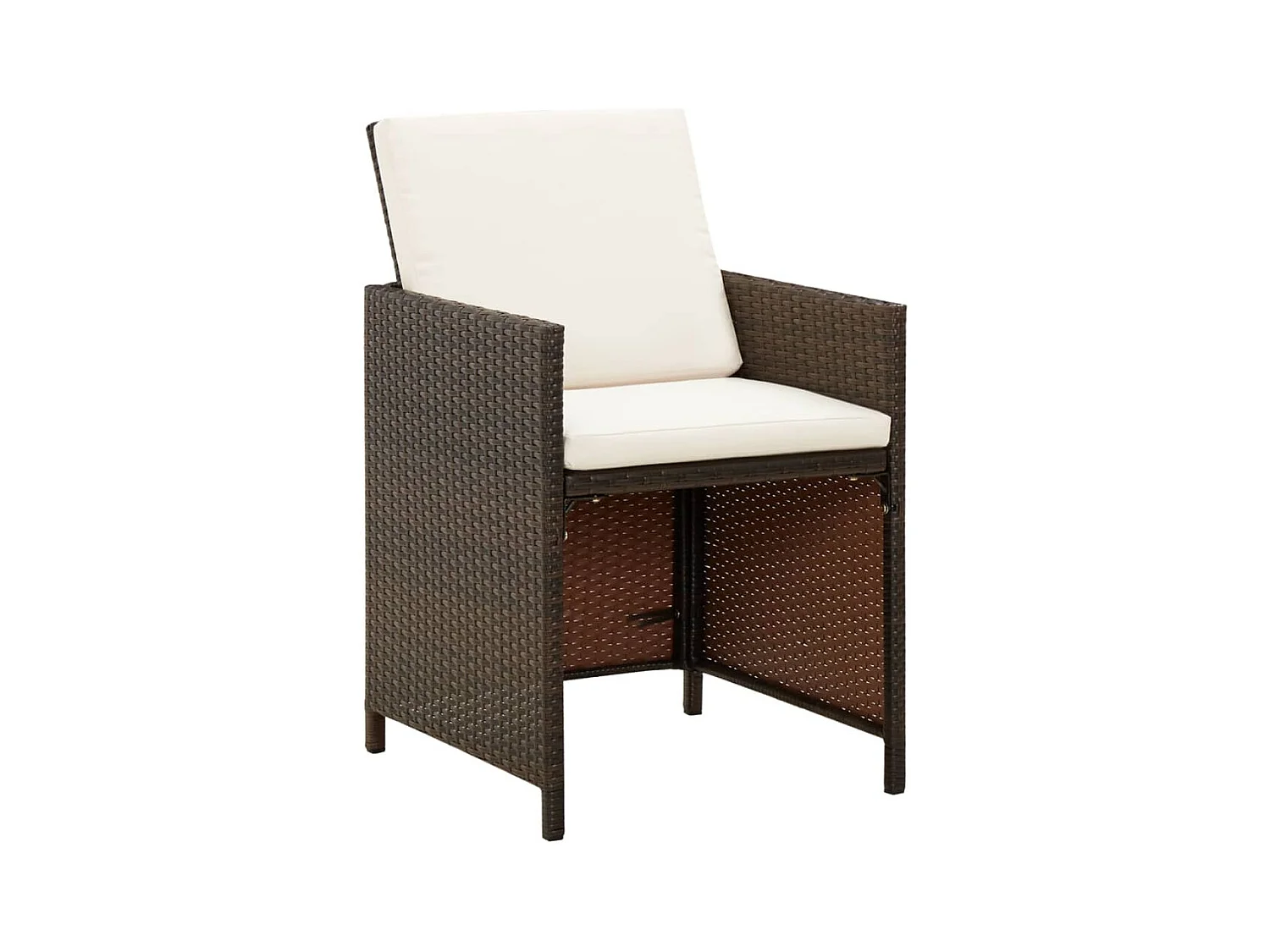 Tuinstoelen met kussens set van 4 bruin rotan