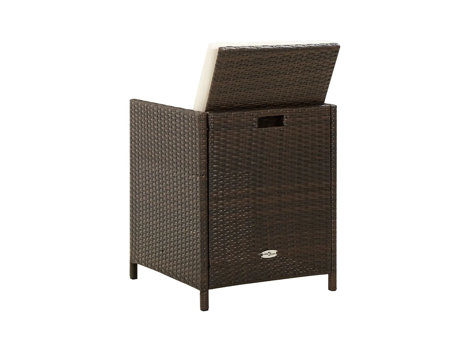 Tuinstoelen met kussens set van 4 bruin rotan