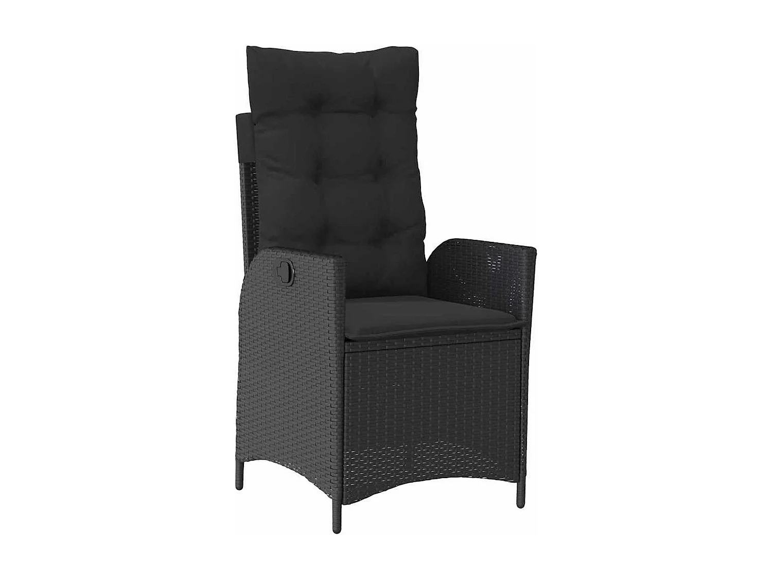 Set da giardino in polyrattan nero da 5 pezzi