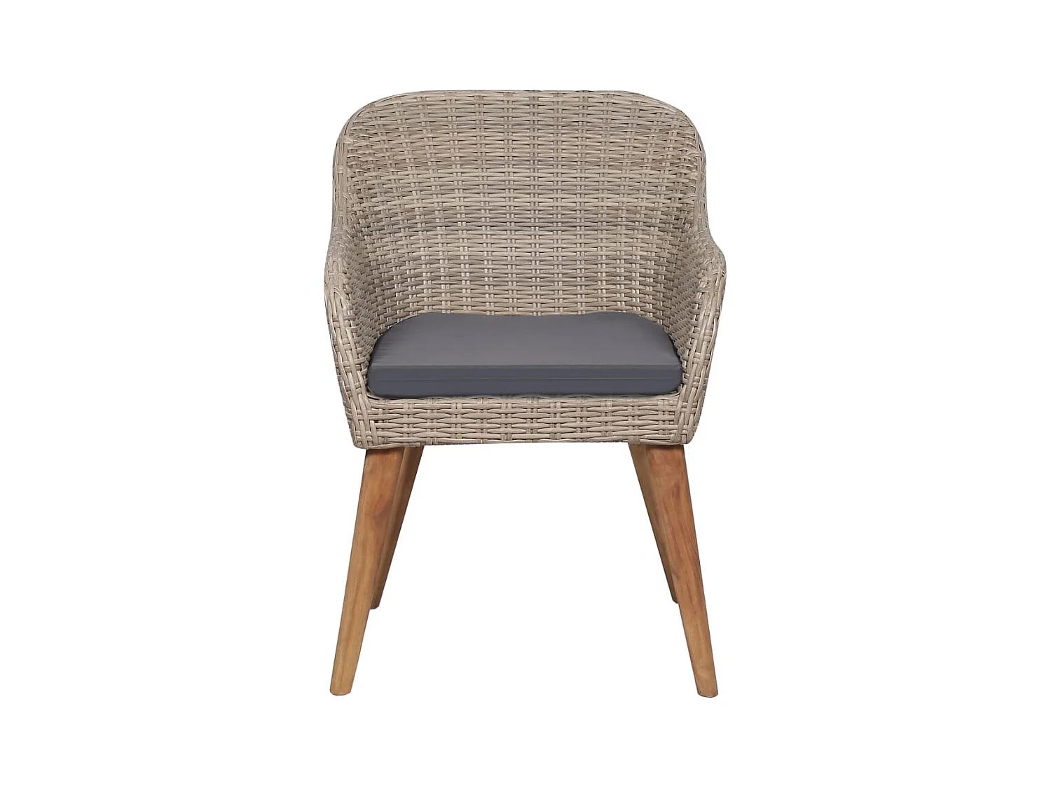 Chaises d'extérieur et coussins lot de 2 Résine tressée Marron