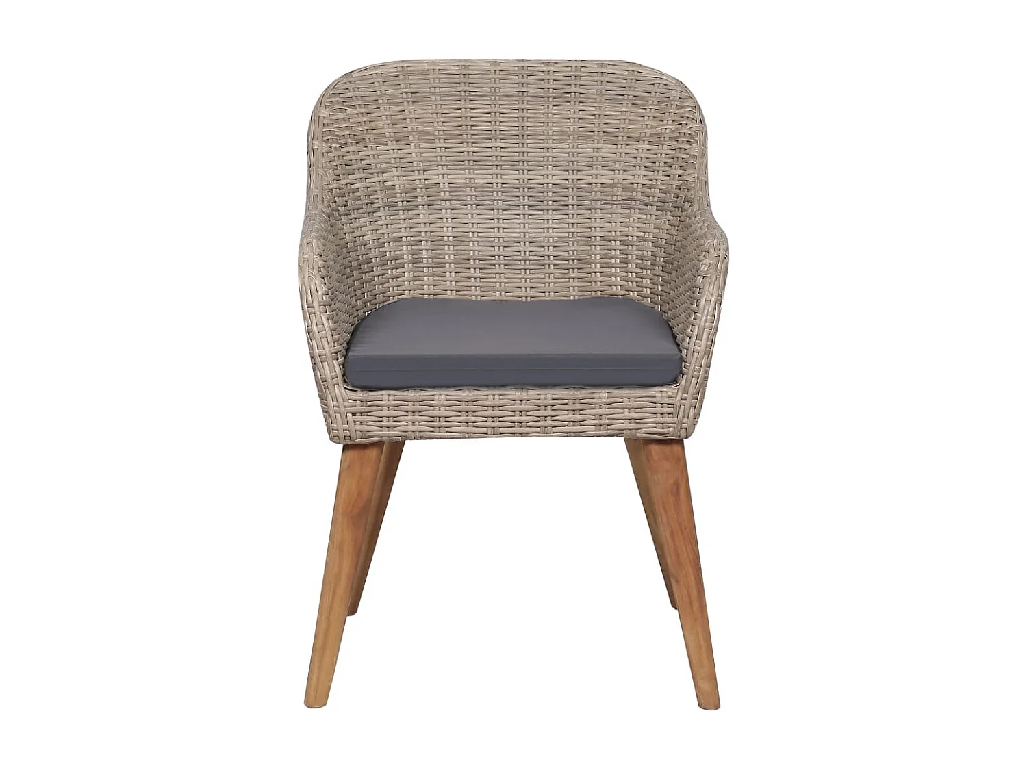 Chaises d'extérieur et coussins lot de 2 Résine tressée Marron