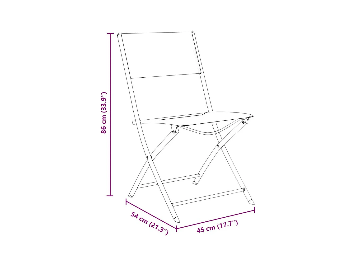 Set da pranzo da giardino 5 pezzi - Textilene nero e acciaio
