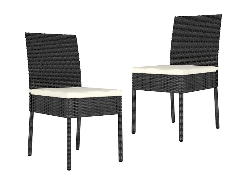 Set di 2 sedie da pranzo da giardino in resina intrecciata nera