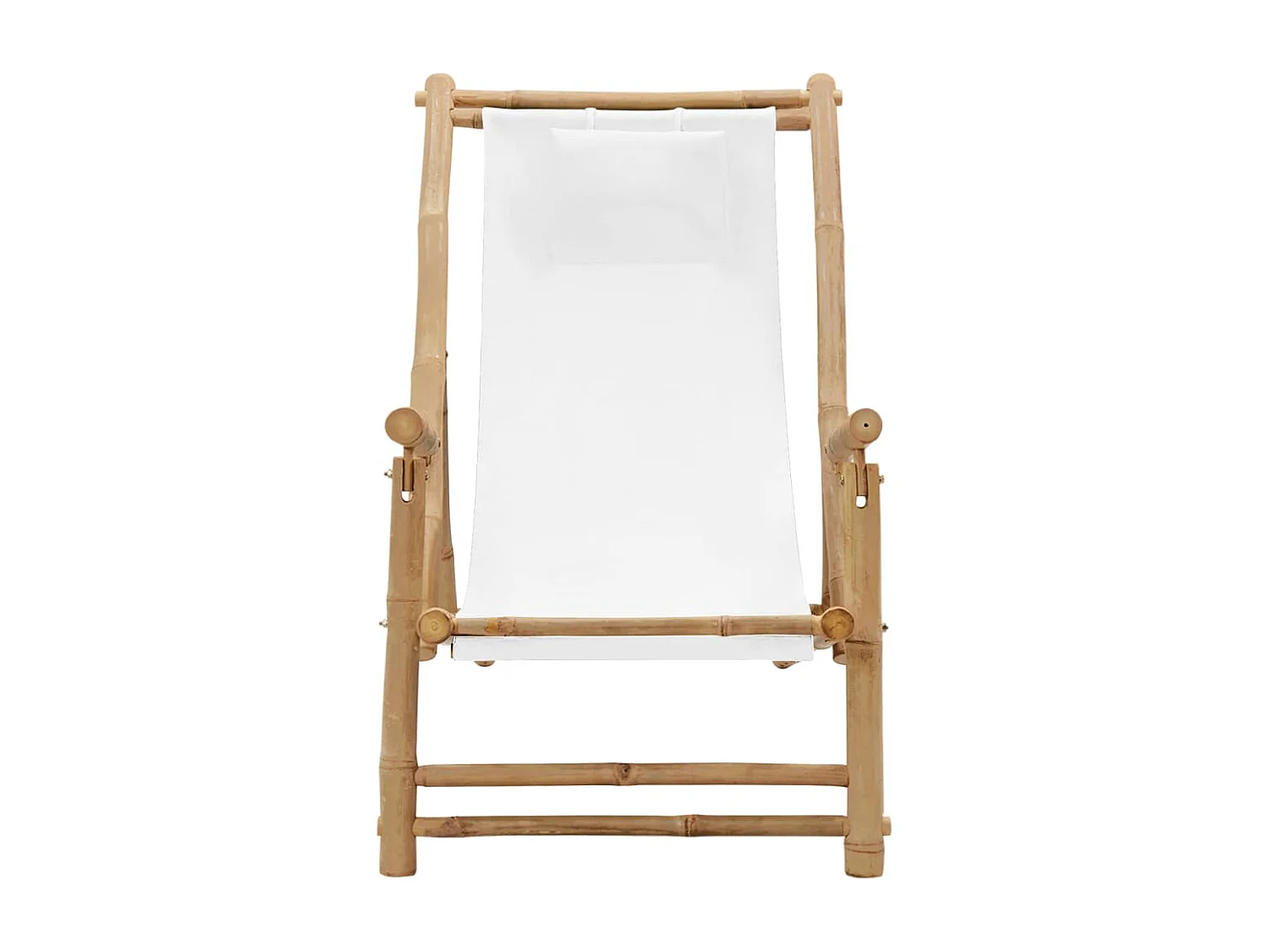 Chaise de terrasse Bambou et toile Blanc crème