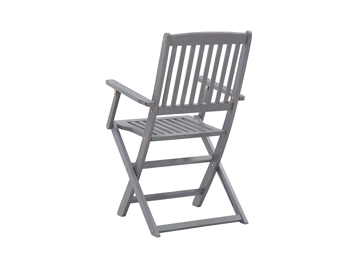 Set di 6 sedie pieghevoli da esterno in legno massello di acacia