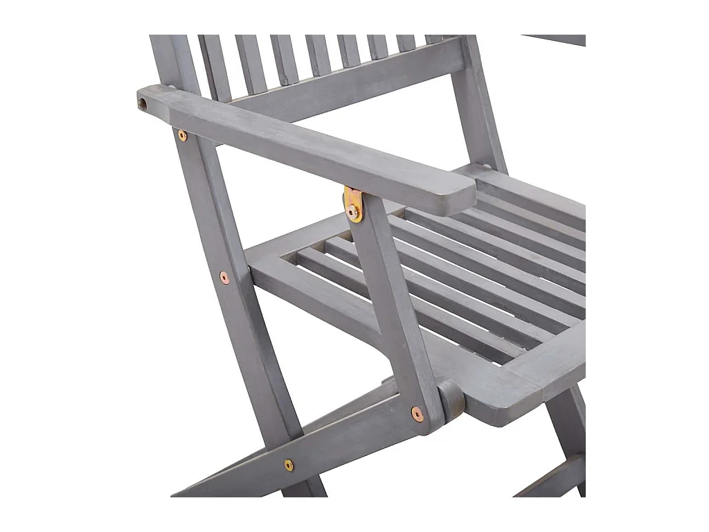 Set di 6 sedie pieghevoli da esterno in legno massello di acacia