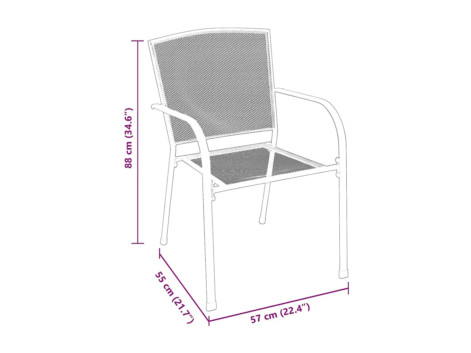 Set de repas de jardin 5 pièces Anthracite Acier