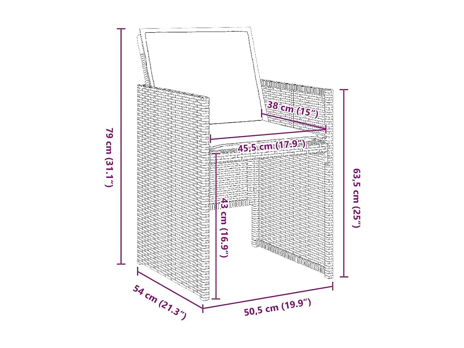 Ensemble de repas de jardin 5 pièces avec coussins en Rattan Poly noir