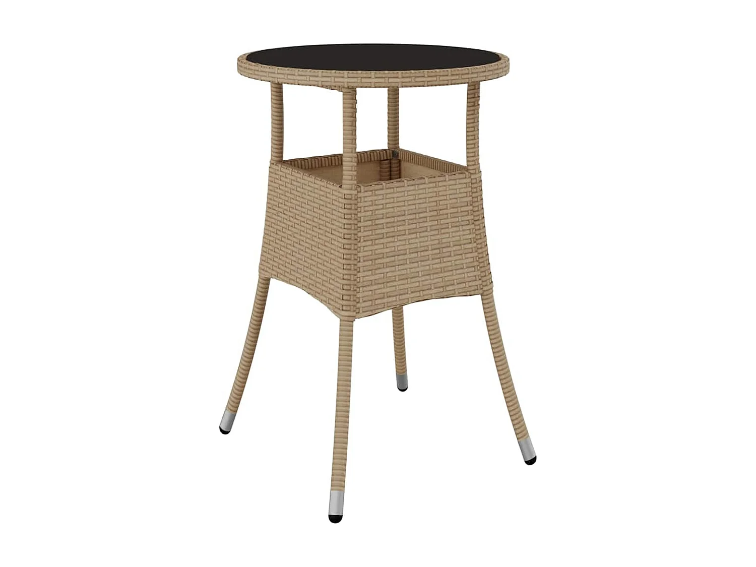 Ensemble de Dîner de Jardin de 3 Pièces en Rotin Beige