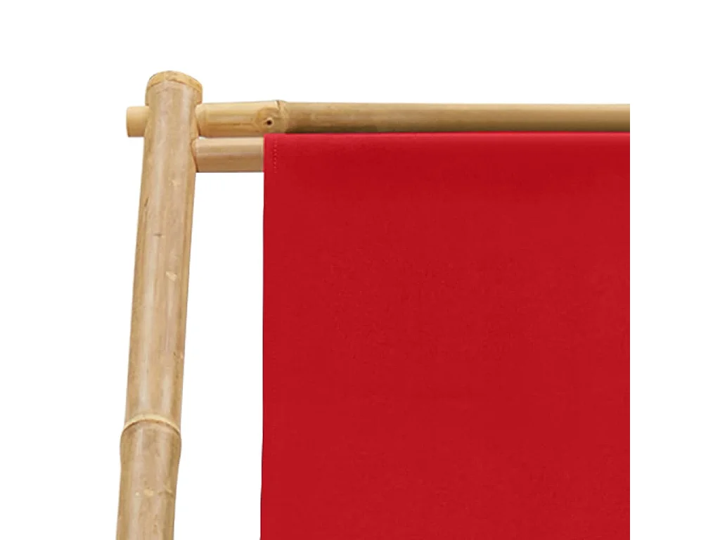 Chaise de terrasse bambou et toile rouge