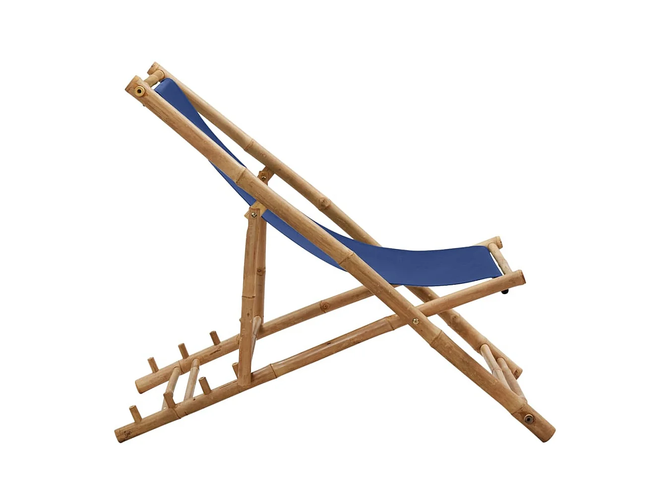 Sedia da giardino in bambù e tela blu navy