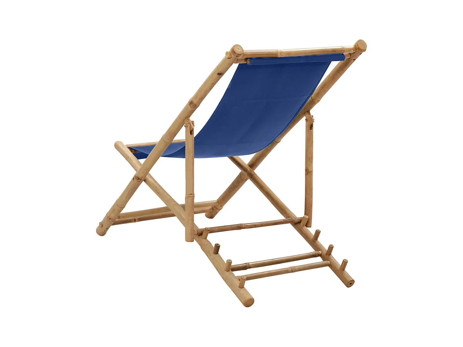 Sedia da giardino in bambù e tela blu navy