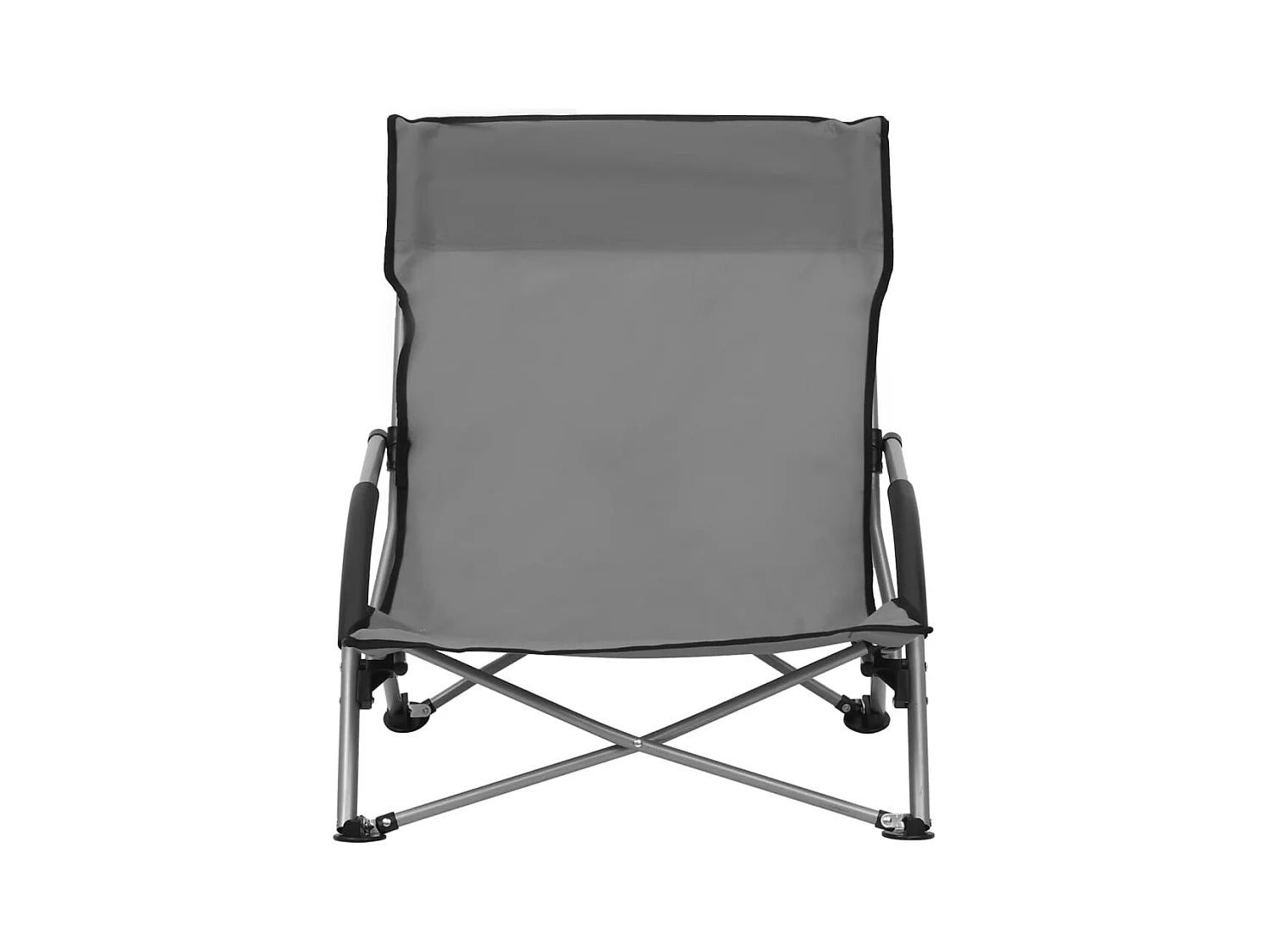 Set di 2 sedie da spiaggia pieghevoli in tessuto grigio