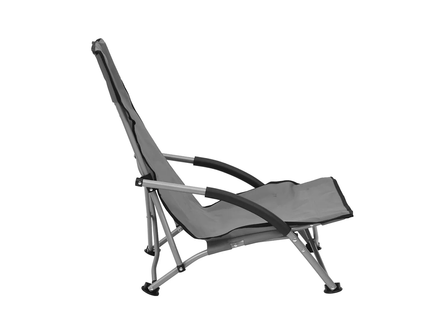 Set di 2 sedie da spiaggia pieghevoli in tessuto grigio