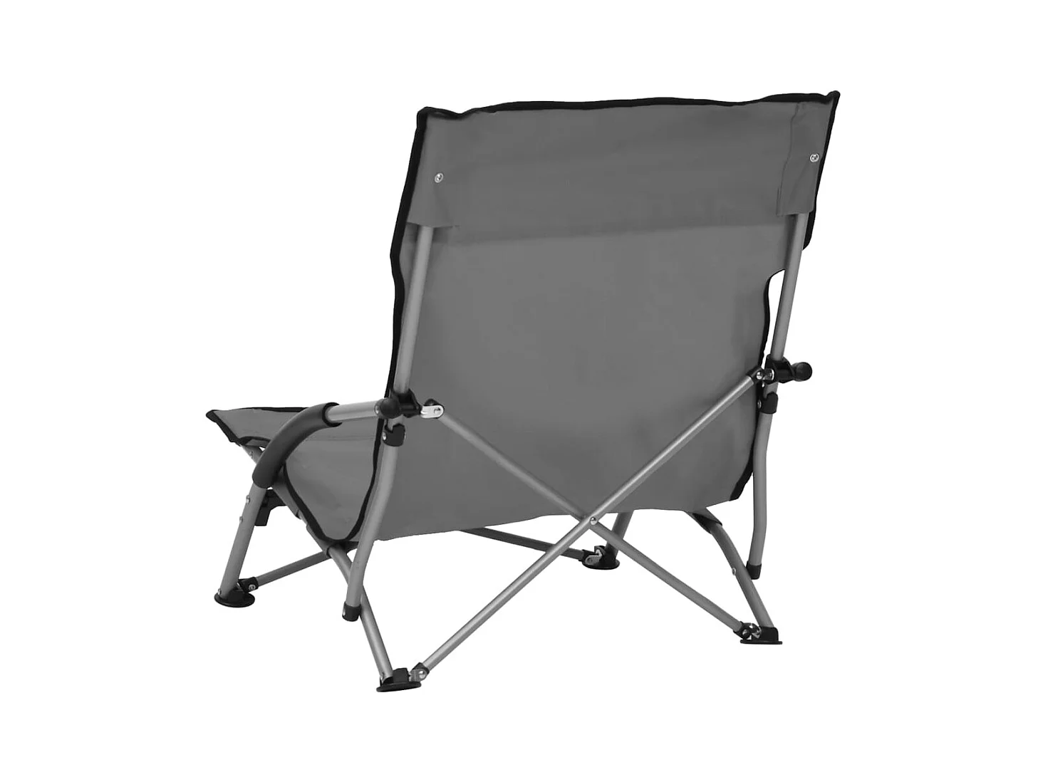 Set di 2 sedie da spiaggia pieghevoli in tessuto grigio