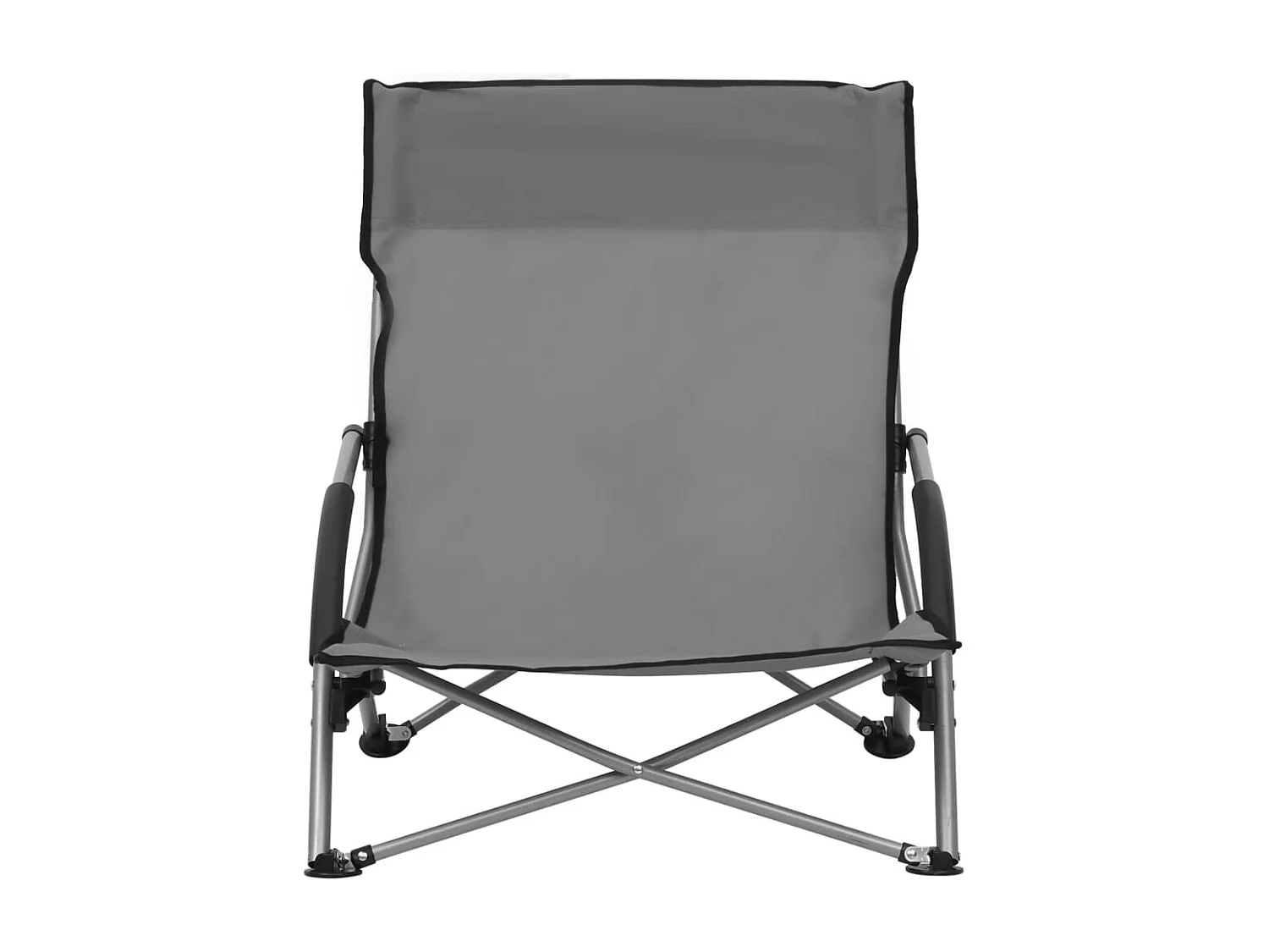 Chaises de plage pliables lot de 2 Gris Tissu