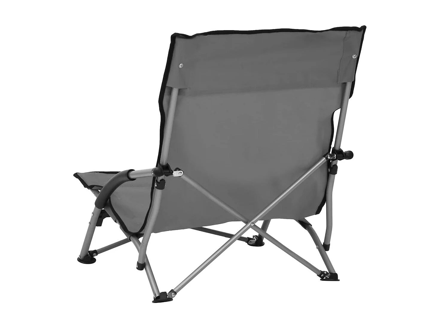 Chaises de plage pliables lot de 2 Gris Tissu
