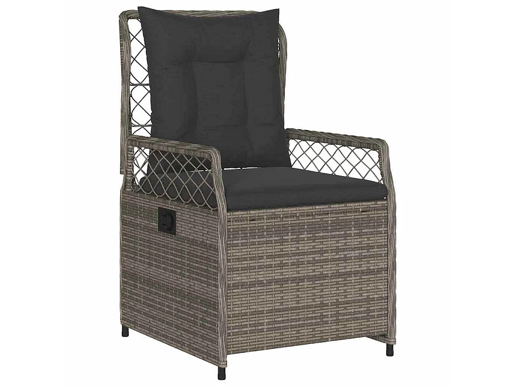 Ensemble de 5 meubles de jardin en gris poly rattan