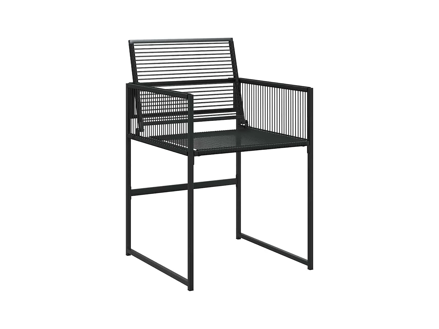 Set da pranzo da giardino in rattan nero da 5 pezzi